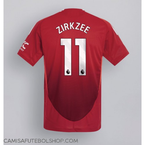 Camisa de time de futebol Manchester United Joshua Zirkzee #11 Replicas 1º Equipamento 2024-25 Manga Curta